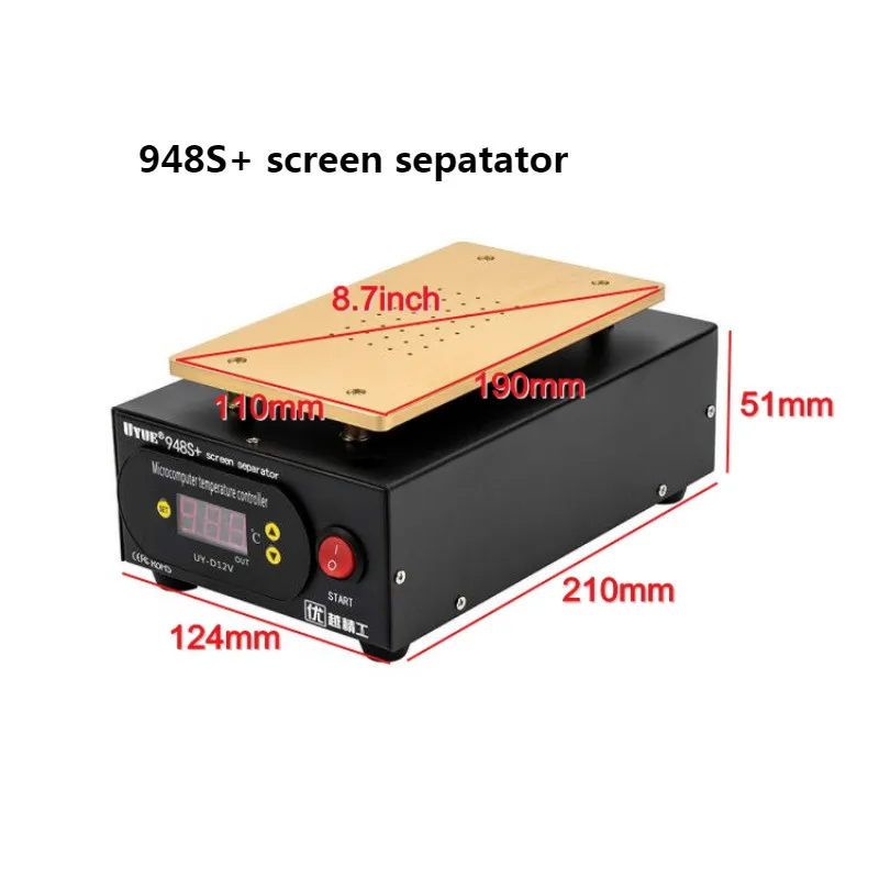 UYUE 948S Встроенный вакуум+ lcd сенсорный экран Сепаратор машина комплект 110 V/220 V
