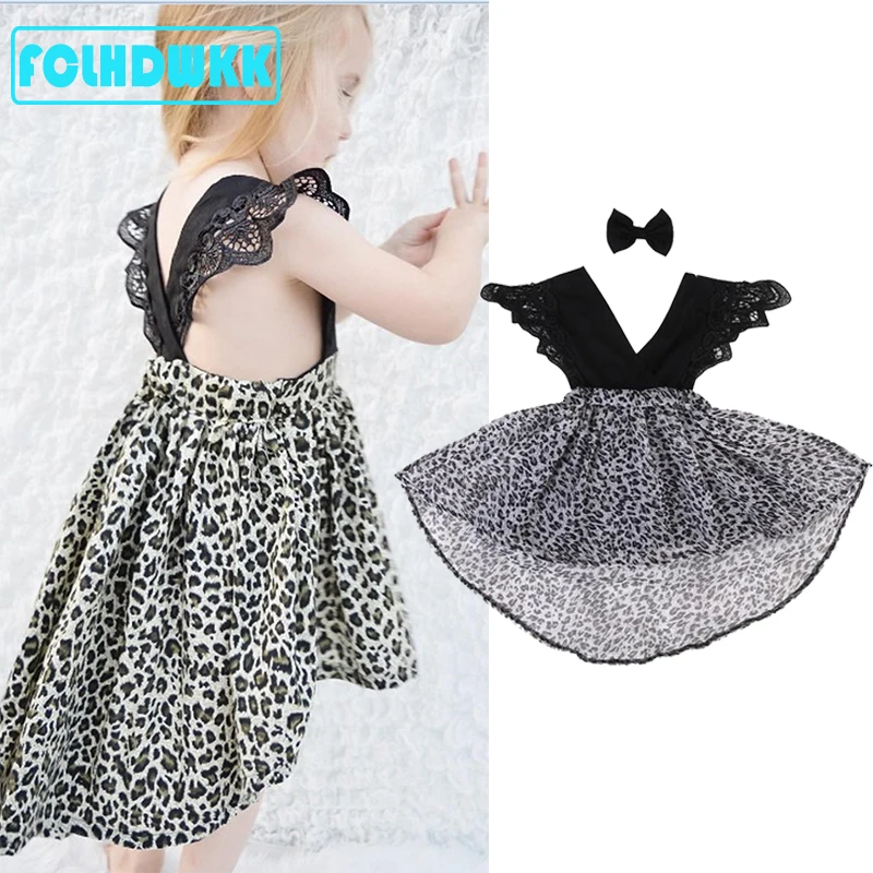 Новинка 2020 летняя одежда для маленьких девочек платья платье с леопардовым
