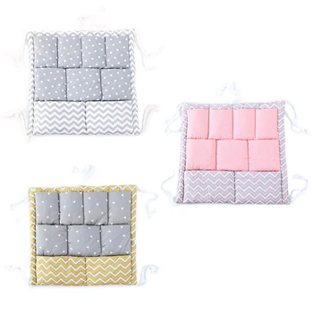 

Bed Hanging Storage Bag Baby Cot Cotton Holder Organizer 50x50cm Diaper Pocket 37MF