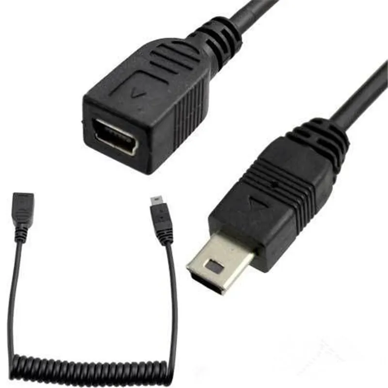 Mini USB 5Pin Male to Female Elastic Telescopic Extension cable 5 Pin 5P Spiral Coiled usb Data charging | Электроника