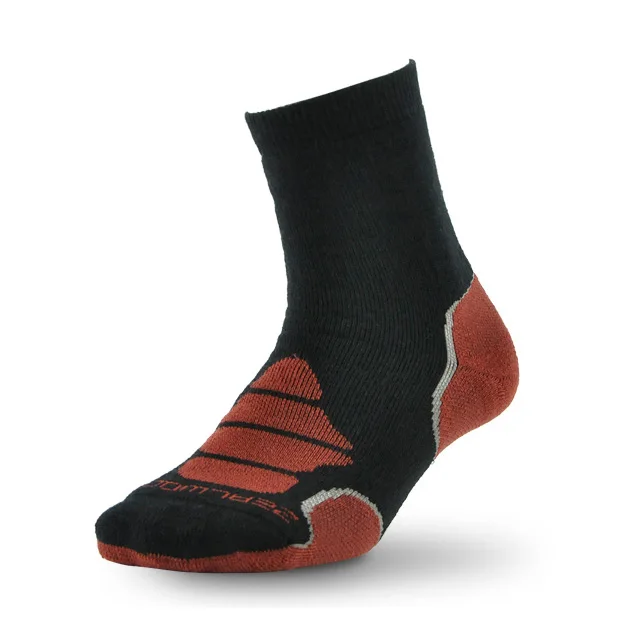 Носки из мериносовой шерсти, ZEALWOOD Athletic cushit Crew hiking& походные носки, 1/3 пар - Цвет: 1 pair black red