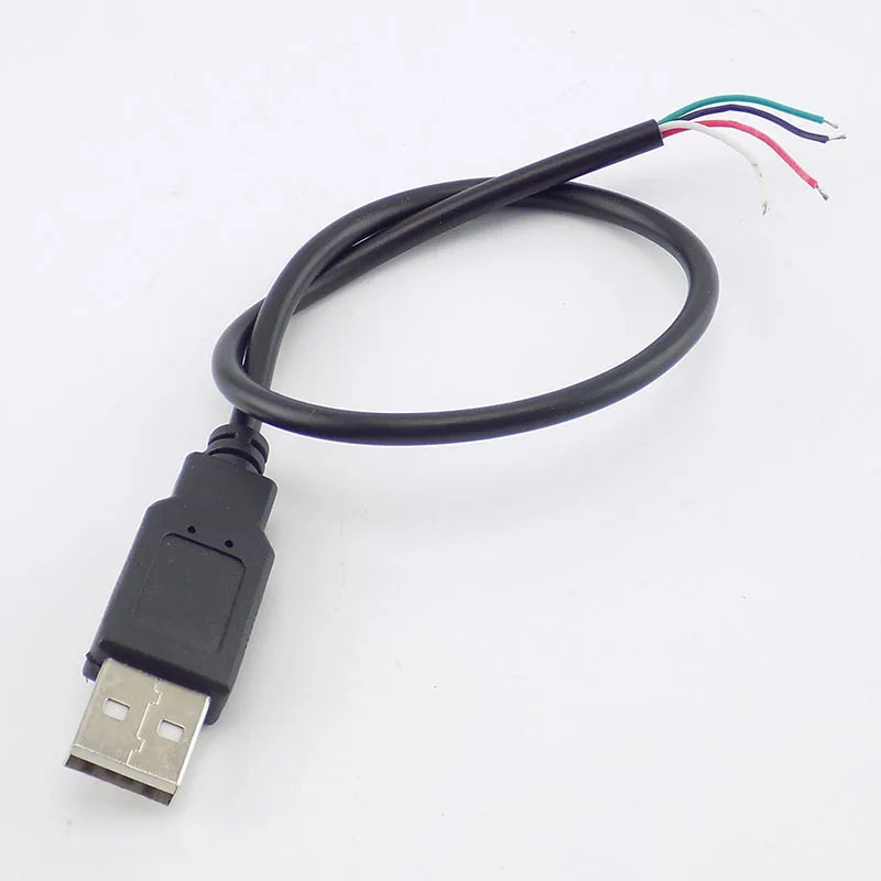 0,3/1/2 M DIY Micro USB A входящий штекер 4 Pin кабель для передачи данных, кабель разъем удлинителя Питание адаптер для usb-вентилятор устройств K09