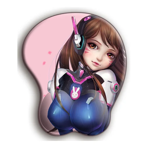 Overwatch OW DVA Song Hana D. VA сексуальный мягкий гелевый 3D игровой коврик для мыши эргономичный коврик для мыши с поддержкой запястья