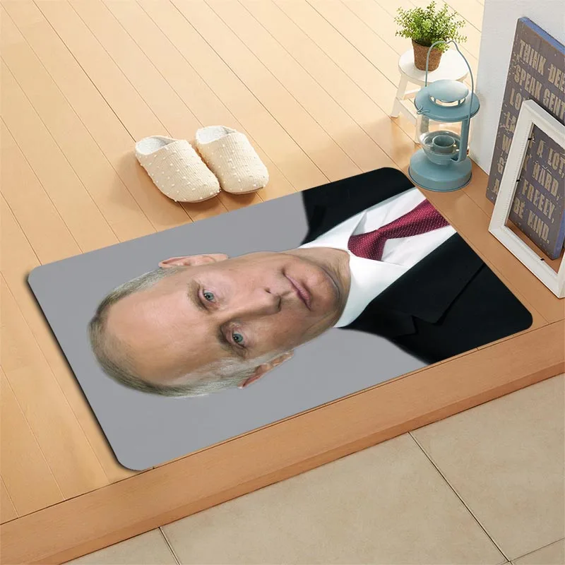 Пользовательский Коврик для двери в. В. Путиного/напольный/для ванной/кухни/пляжный коврик из фланелевой губчатой ткани с 3D принтом, лохматое украшение для спальни
