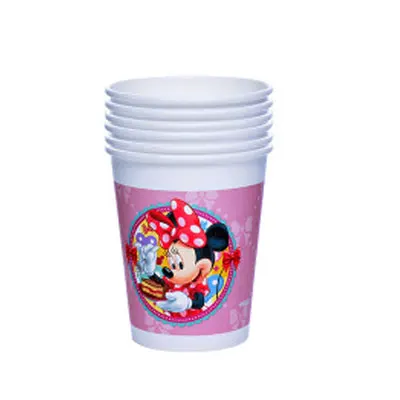 Minnie Mickey Mouse Party Theme Princess Pink Cartoon First Birthday Party Decoration Disposable Tableware Paper Towel Supplies - Цвет: 6pcs