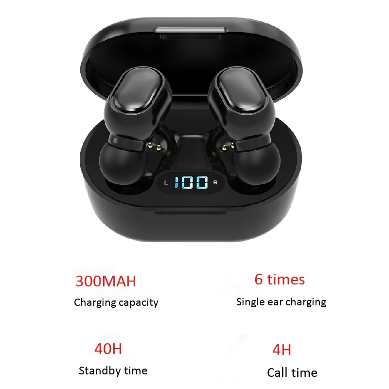 E7S TWS Wireless Earphones Bluetooth Noise Cancelling Waterproof LED Display Sn In Ear Headset Stereo Earbuds