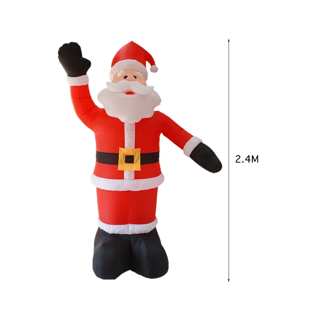 2.4M Christmas Inflatable Model Toys Santa Claus Waving Hand for Garden Yard Home Party Decoration Xmas Props New Year Gift 6