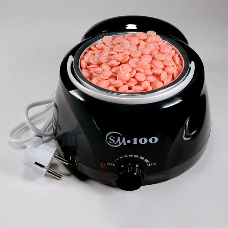 Electric Wax Heater Paraffin Warmer Hair Removal Machine ,100g Beans 10pcs Wood Stickers Hair Removal Sets Waxing Kit