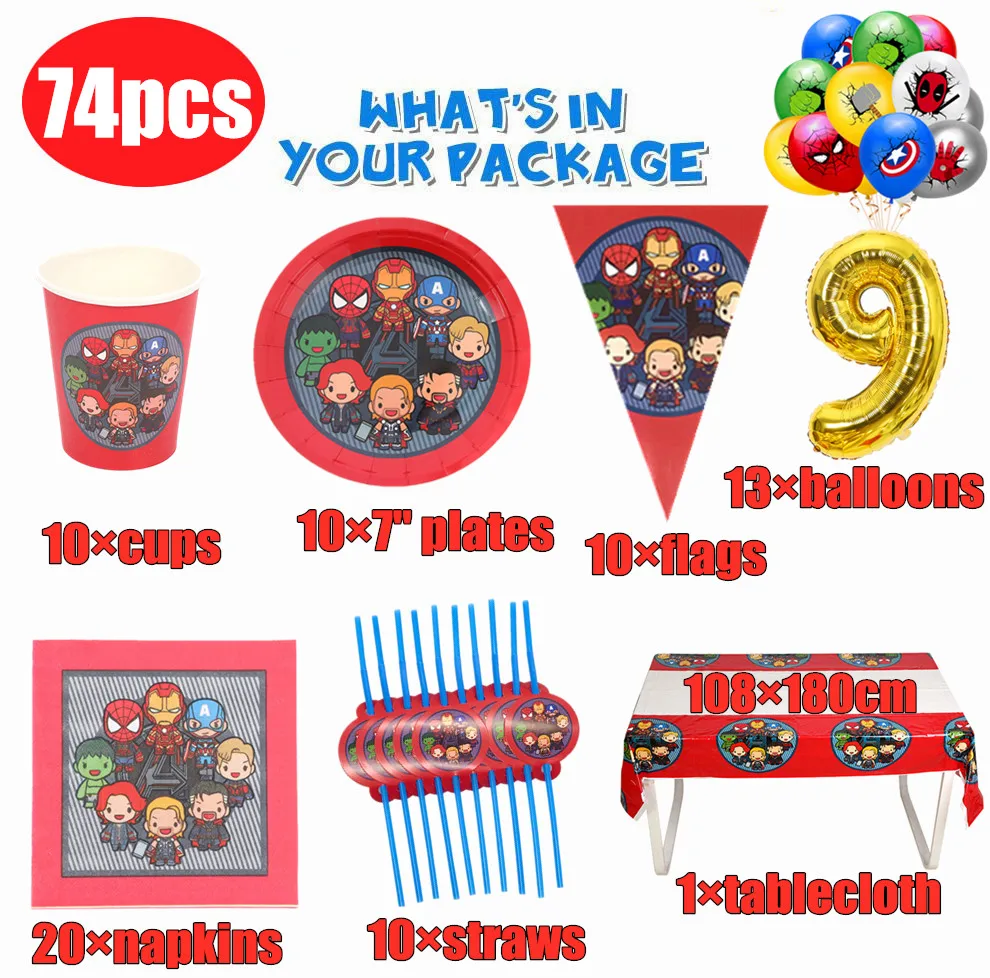 event rentals near me Hot Avengers Themed Tableware Set Paper Plates Cups Napkins Superhero Party Decorations Baby Shower Boys Birthday Party Supplies Events & Parties near me Events & Parties