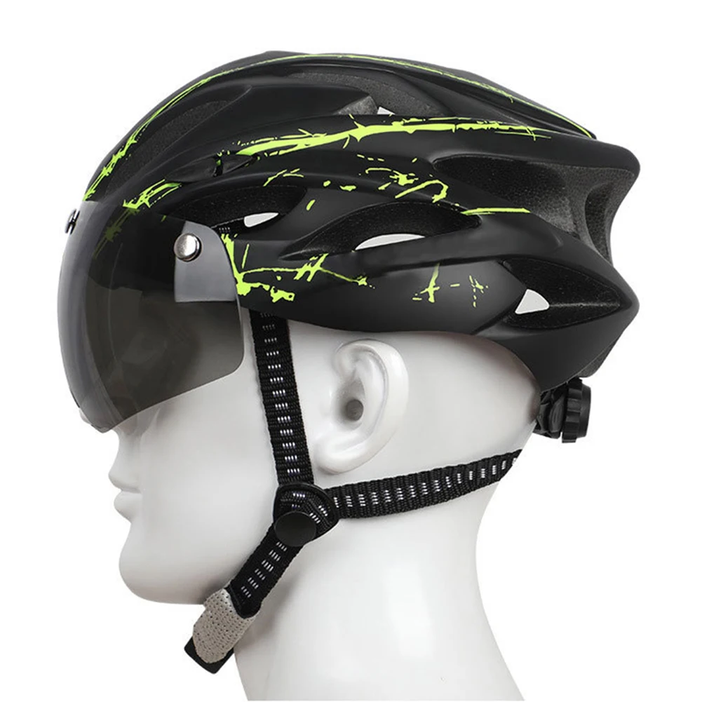 Casque Vélo Avec Visière - Léger Et Réglable - Lunettes Magnétiques Incluses - Unisexe