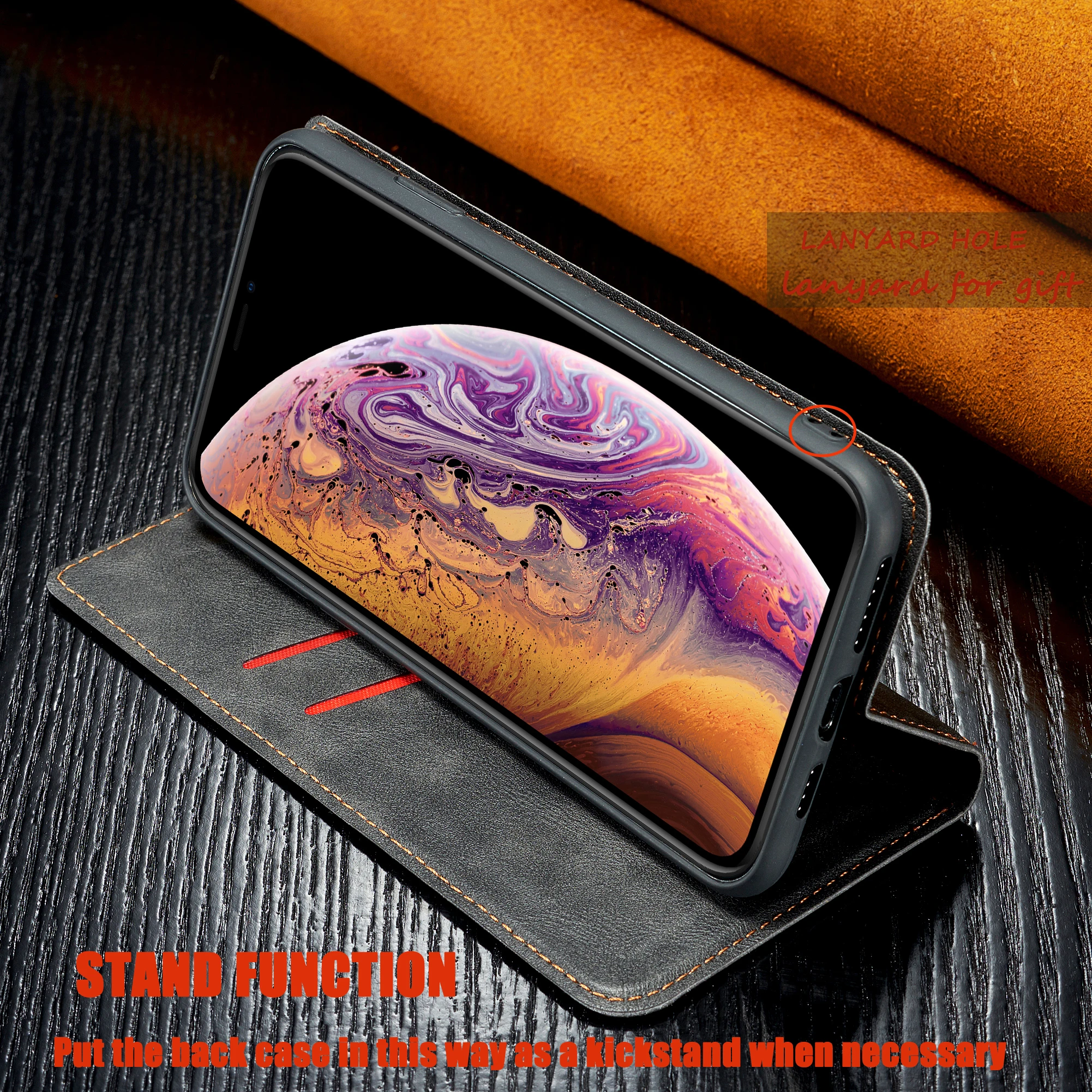 Роскошный кожаный чехол для iPhone 6s 7 8 Plus X, чехол-кошелек для iPhone XR Xs Max, чехол-кошелек с держателем, чехол-кошелек с ремешком, Coque Fundas