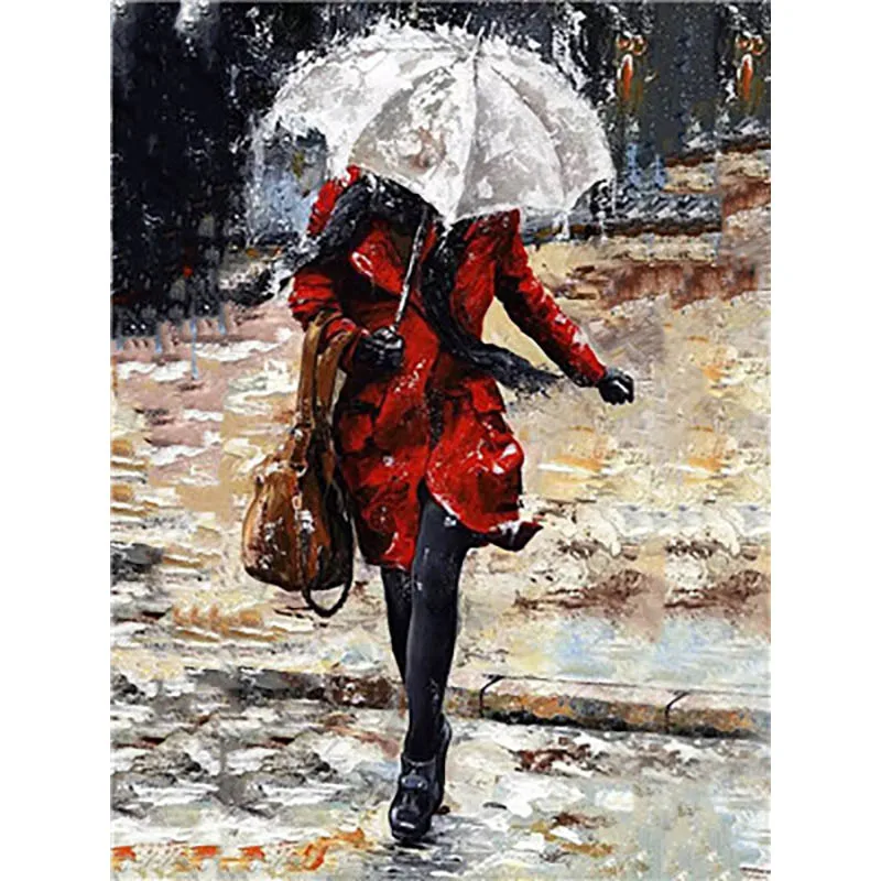 painting by numbers3 Раскраска по номерам для взрослых живопись маслом по номерам пронумерованные картины цифры художественная картина для влюбленных зонтик - Цвет: painting by numbers3