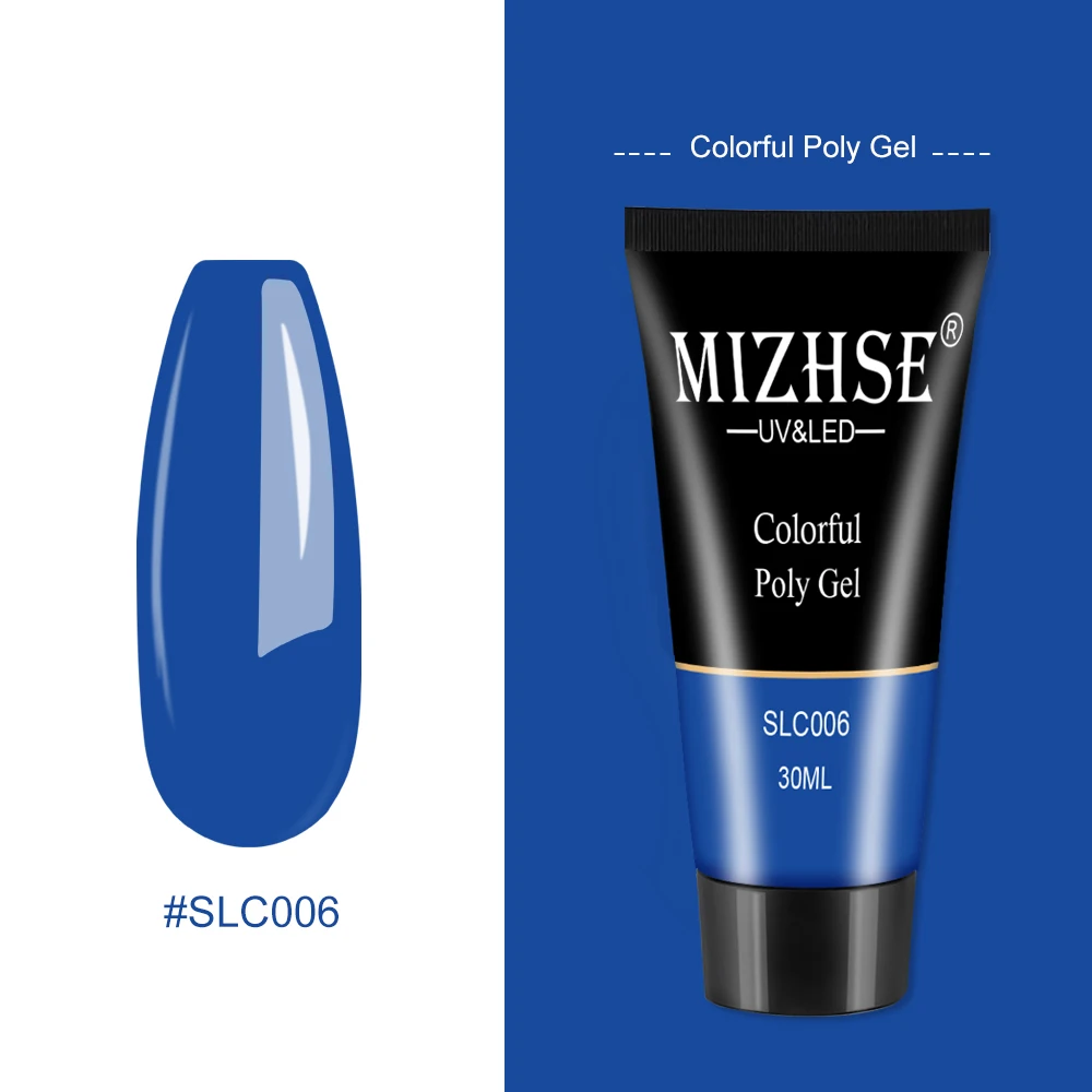 SLC006-30G MIZHSE, 12 цветов, 30 мл/15 мл, полигелевый гель для ногтей, красный, синий, желтый, полигелевый гель для ногтей, Mtte Top Soak Off, УФ, твердый, быстрый, строительный гель - Цвет: SLC006-30G