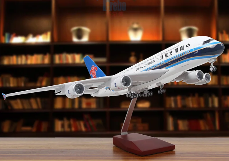 Terebo Голосовая активация A380 самолет статическая модель авиационный пассажирский самолет моделирование Airbus прототип коллекция подарок