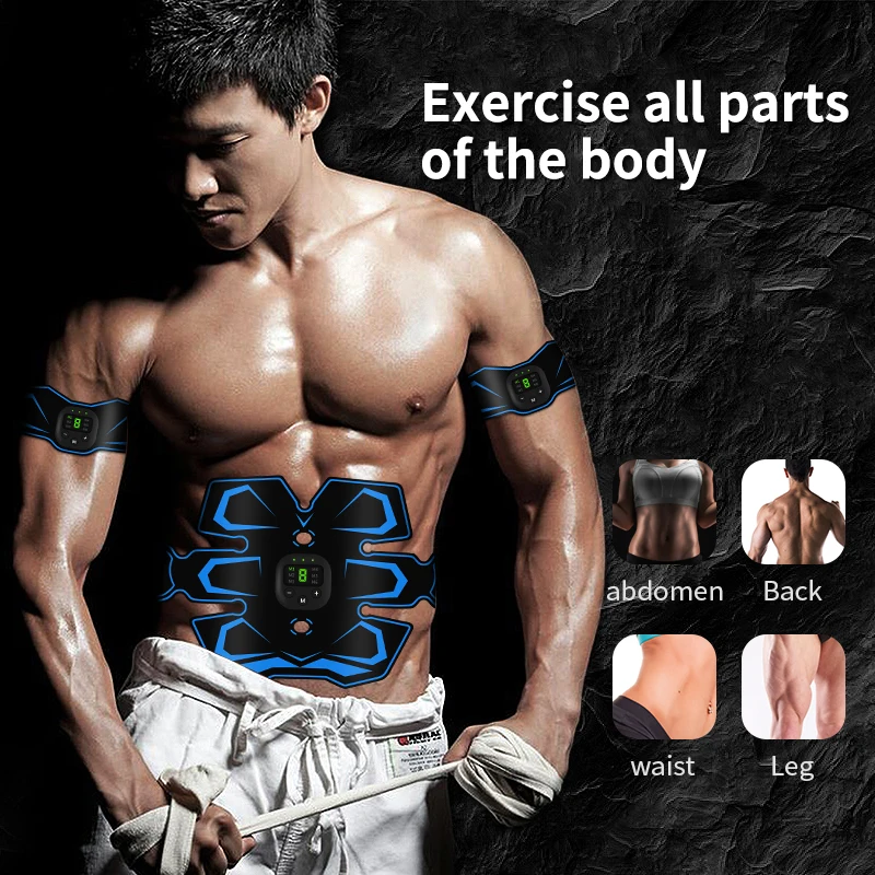 Abdominal Massager Belt Health Care EMS Arm Muscle Stimulator Silicone+Abs Shiatsu Smart Wireless Vibro Massage Physiotherapy
