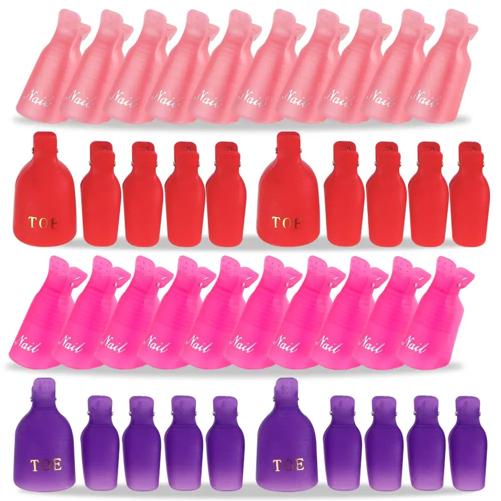 

Nail Art Soak Off Cap Clips Pedicure UV Gel Nail Polish Remover Cleaner Wraps For Manicure Plastic Tools Fingers And Toes Toe