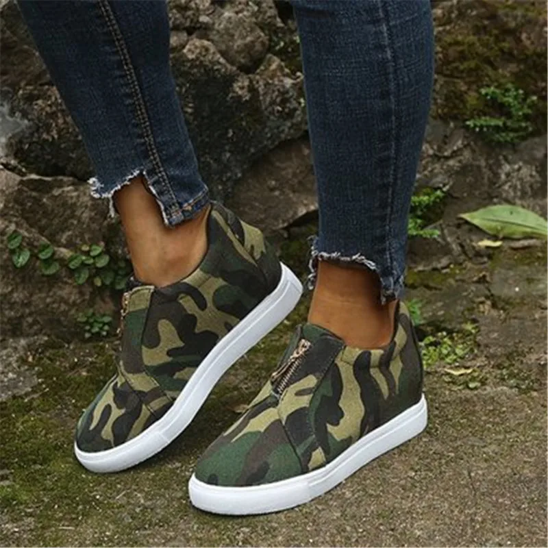 Women Zip PU Casual Flat Sneakers Ladies Autumn Single Shoes Woman Comfort Walking Shoes Women's Plus Size 35-43 Footwear Black