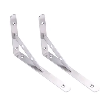 

Dropshipping 1 Pair Wall Shelf Bracket Stainless Steel L-Shaped Wall-Mounted Shelf Brackets Support Frame Home Hardware