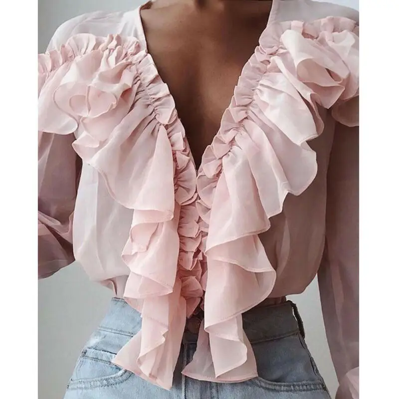 Frilly pink top Clearance
