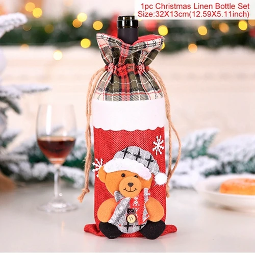 FENGRISE крышка бутылки вина Санта Клауса Рождественское украшение для дома Рождественские Чулки Подарки держатели Xams Navidad Декор - Color: Style 10