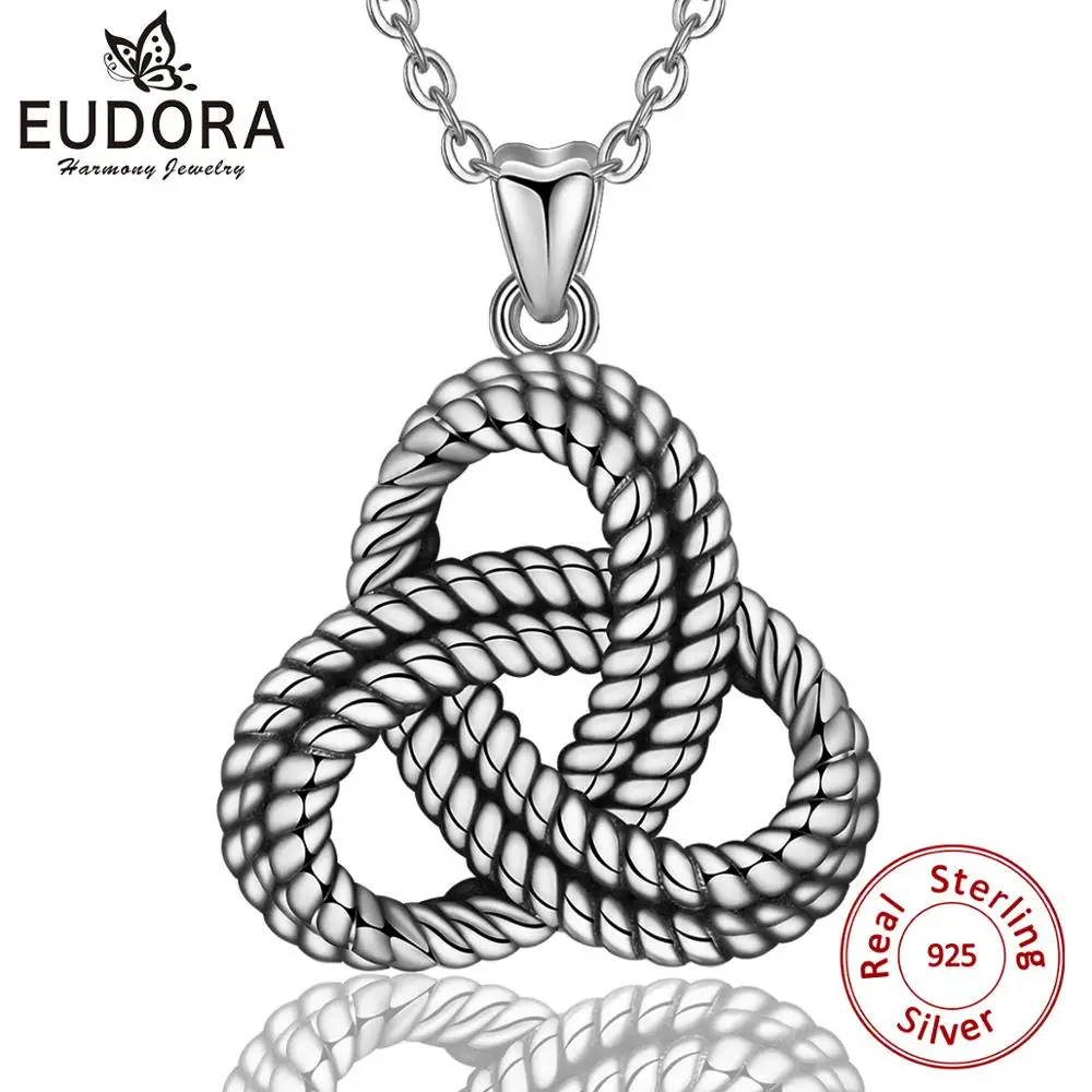 Ожерелье EUDORA из стерлингового серебра 925 пробы в кельтском стиле с узелком для