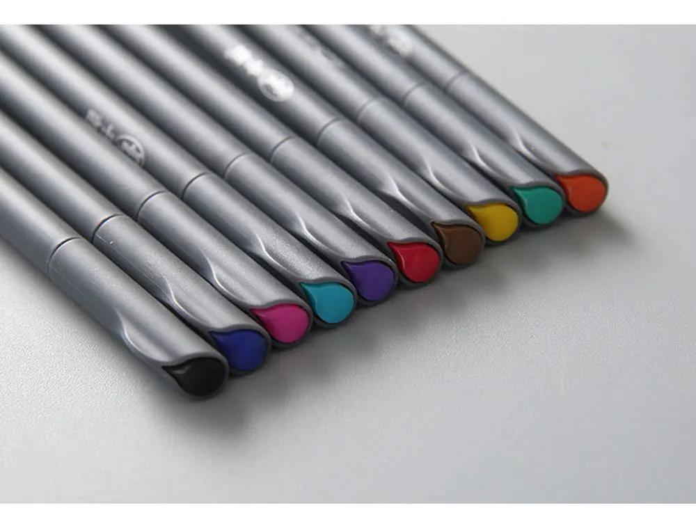 10 цветов волоконно-Маркерная ручка на акварельной основе для рисования, художественный фетровый наконечник, тонкая ручка с крючками, тонкоточечный лайнер K1525 M