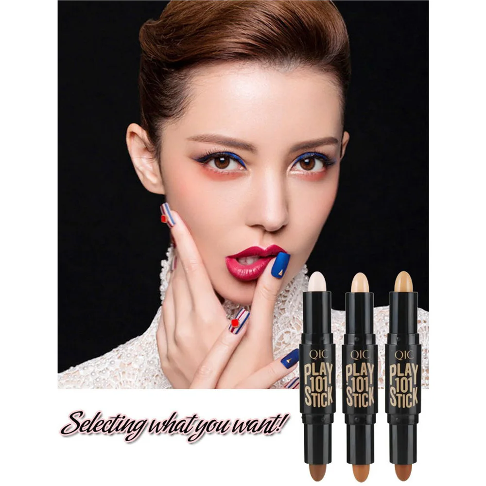 

New 2 in1 Facial Foundation Concealer Pen Base Contour Stick Cosmetic Face Foundation Creamy Contour Concealer Pen Stick