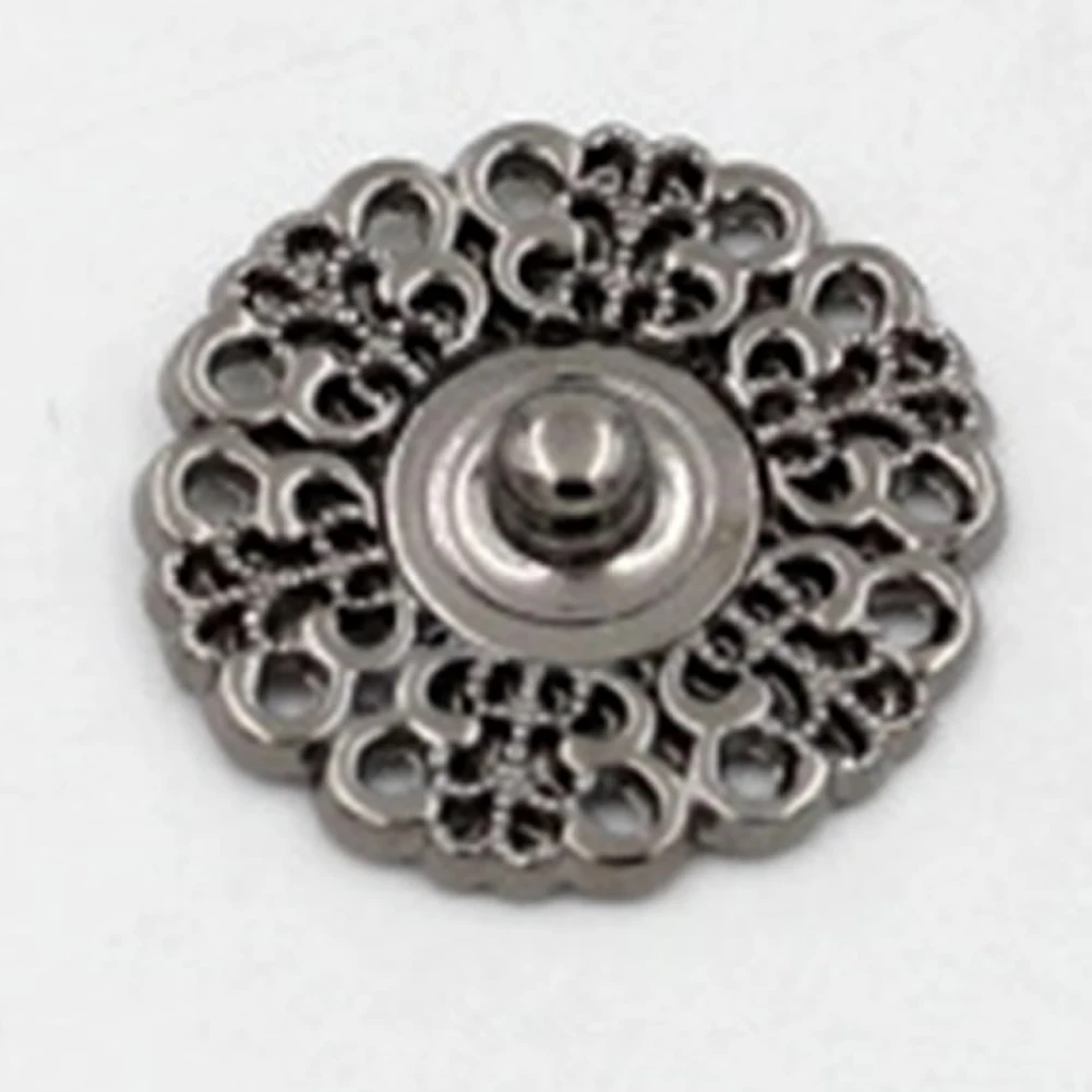 

10pcs 18mm Metal Snap Button Clasp buttons flower Invisible Coat Buttons Fashion Sewing Clothing Suit buckle