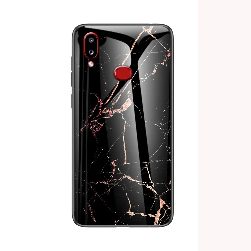 Golden Silk Black Для samsung Galaxy A10S A107FD чехол мраморный глянцевый закаленное стекло Мягкий Силиконовый противоударный жесткий чехол для телефона для samsung A10S чехол - Цвет: Golden Silk Black