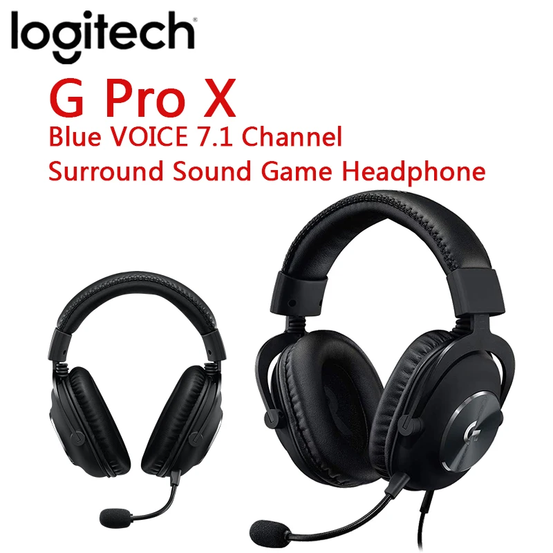 Игровые наушники Logitech G Pro X Blue VOICE 7 1 каналов с объемным звуком проводные USB