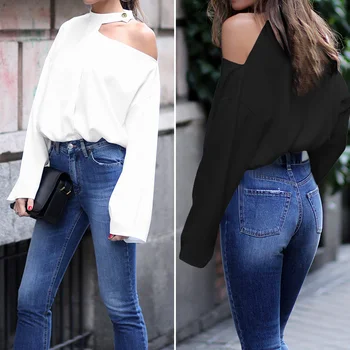 

ZANZEA Plus Size Women Off Shoulder Tops 2020 Summer Blouses Ladies Casual Office Work Chic Shirts Tunic Blusas Chemiser Mujer