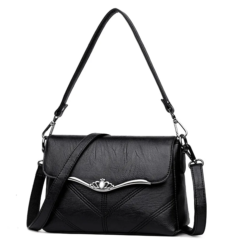 

Soft Leather WOMEN'S Bag Mom Shoulder Bag Women's 2018 New Style Versatile One-Shoulder Handbag Europe And America Fashion Women