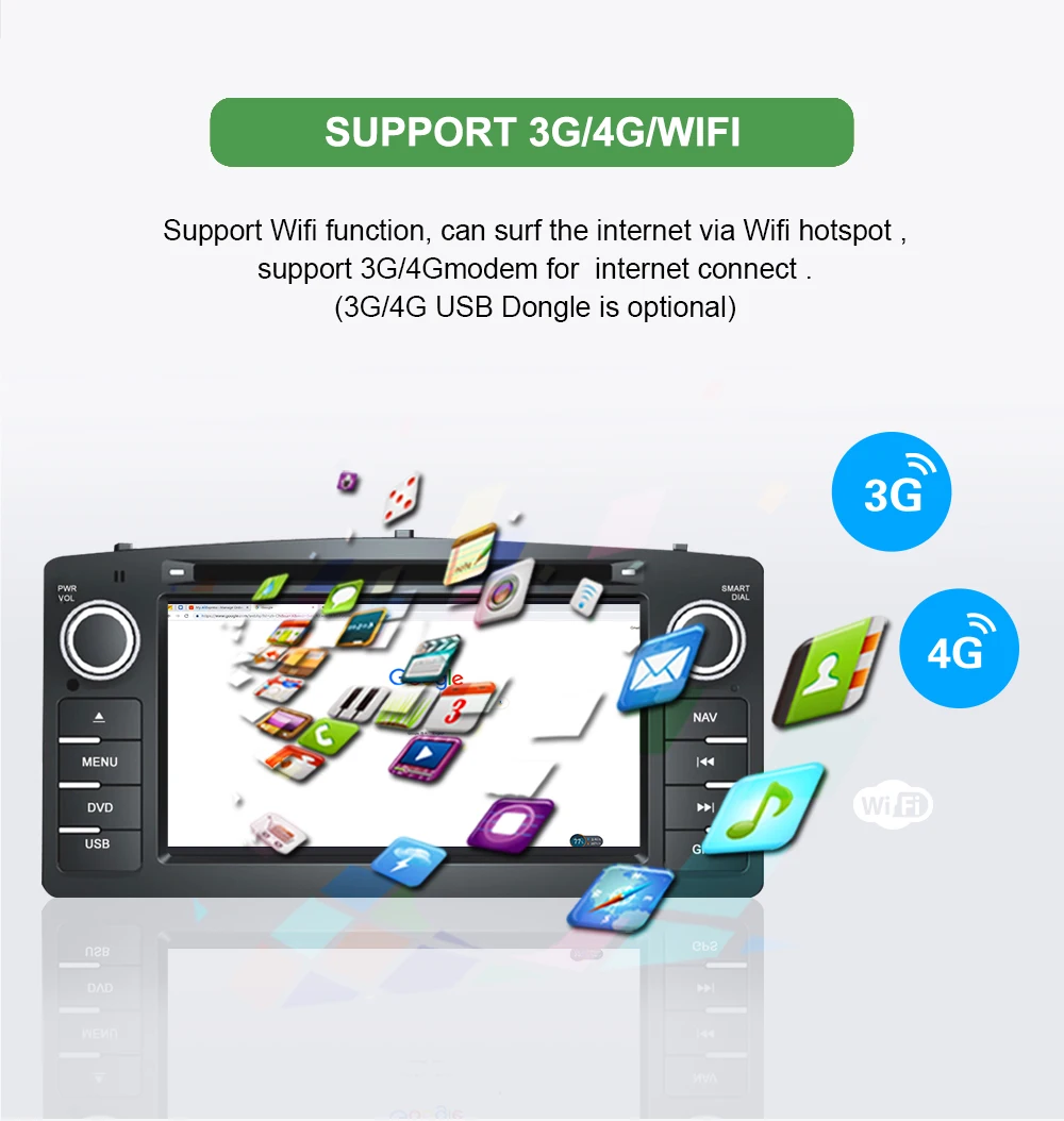 Clearance Bonroad Android 9.0  2Din Car DVD GPS Navigation For Corolla E120 BYD F3 Capacitive Screen WIFI 3G USB Car Radio Video FM RDS 11
