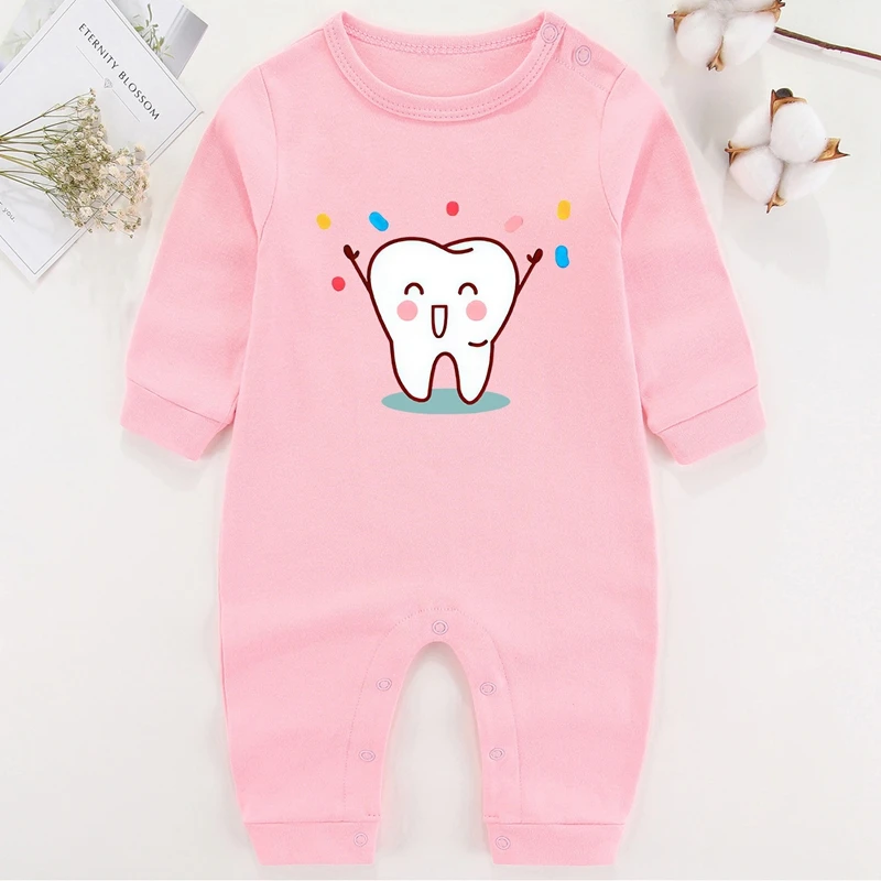 My First Tooth Baby Girl Winter Clothes Cotton Newborn Baby Boy Costume Long Sleeve Romper for Babies Infant Outfits bulk baby bodysuits	