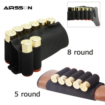 

Tactical Bullet Pouch Bag Ammo Carrier 12GA Military Airsoft Shell Holder 5/8 Round Gun Cartridge Buttstock Hunting Accessories