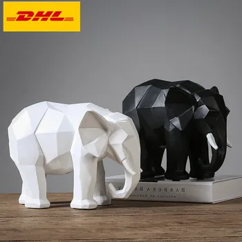 

8" Creative Simple Style Simulation Animal Elephant Office Ornaments Home Decor Holiday Gift Resin Action Figure Toy 21CM X309