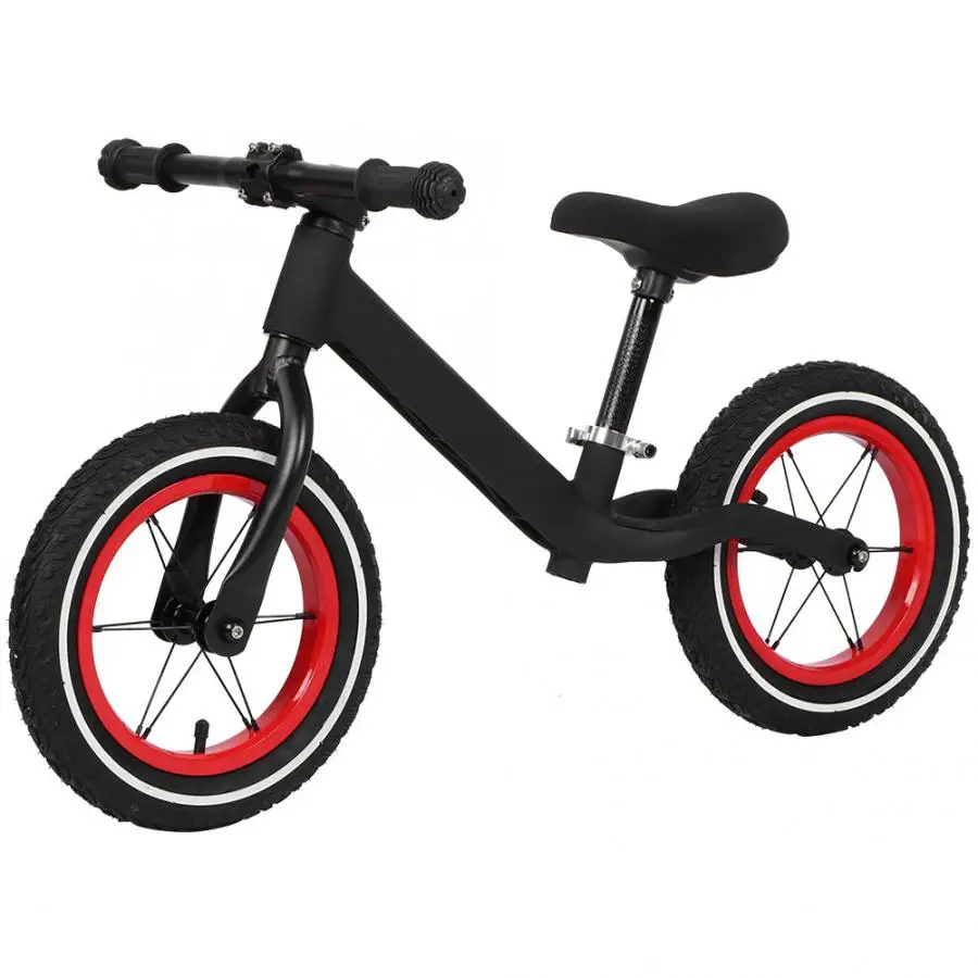 12 дюймов Черный Дети беспедальный велосипед Анти-скольжения двух колесных электрические раздвижные велосипед 2 до 6 лет, летний ребенок велосипед