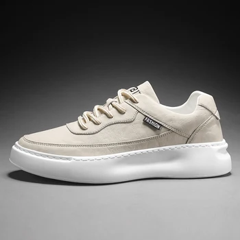 

Spring Walking Shoes for Men Thick Bottom Casual Brand Shoes for Men White Men Young Leather Casual Sneakers Flats Shoes Men