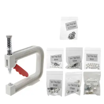 

1 Set Manual Beading Machine Clothes Cap Pearl Bead Rivet Craft For DIY Repair Lace Knit Hat Hair Tools