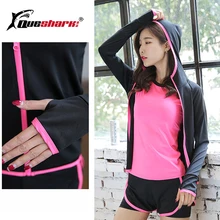 Женская Беговая куртка с капюшоном Спортивная рубашка с длинными рукавами на молнии для йоги Осенние футболки для фитнеса и бодибилдинга спортивная одежда