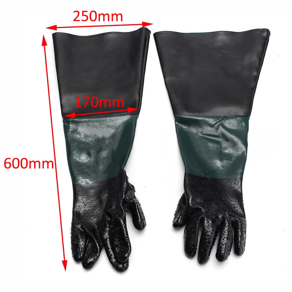 60cm 1 Pair Long PVC Sandblasting Gloves Labour Working Protection Gloves