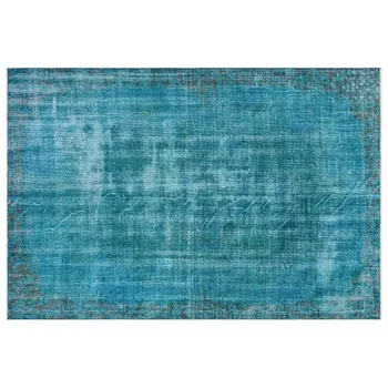

Handmade Turquoise Vintage Overdyed Turkish Area Rug 181x268 Cm-5'11''X8'10''