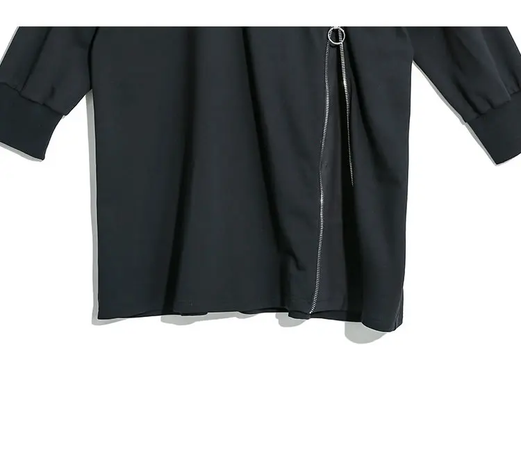 XITAO женский черный длинный свитер элегантный корейский модный элегантный отложной воротник осень ветер холодный ложный два предмета GCC1760
