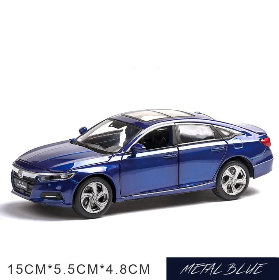 1:32 Масштаб Горячая литая под давлением колеса автомобиля honda Accord металлическая модель с светильник звук вытяните назад автомобиль сплав Коллекция игрушек для подарков - Цвет: Синий