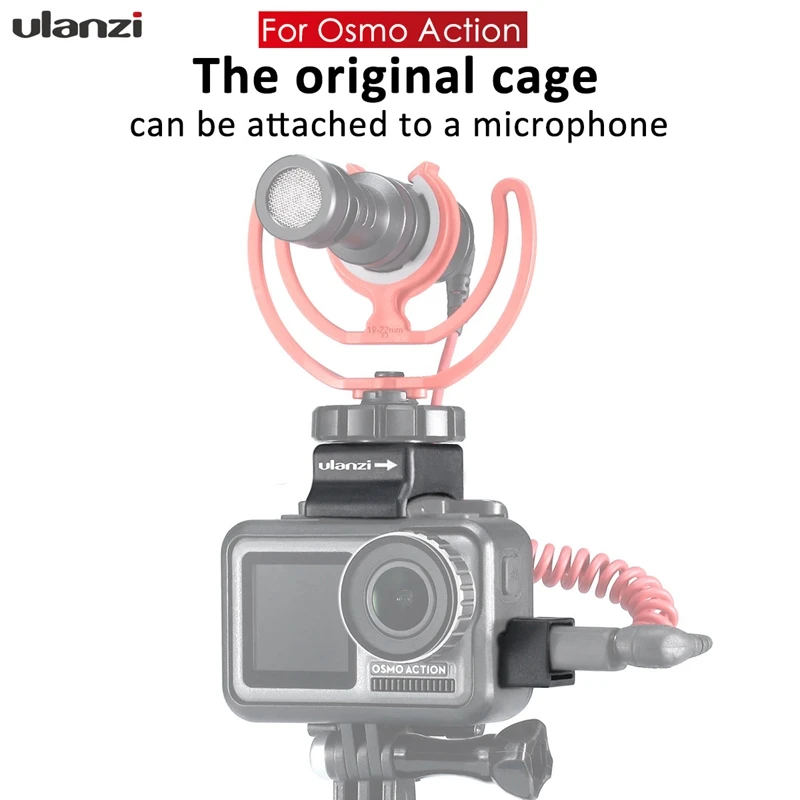 AABB-Ulanzi OA-8 держатель микрофона адаптер для DJI OSMO ACTION Cage чехол Спортивная камера Vlog Холодный башмак адаптер конвертер Расширение