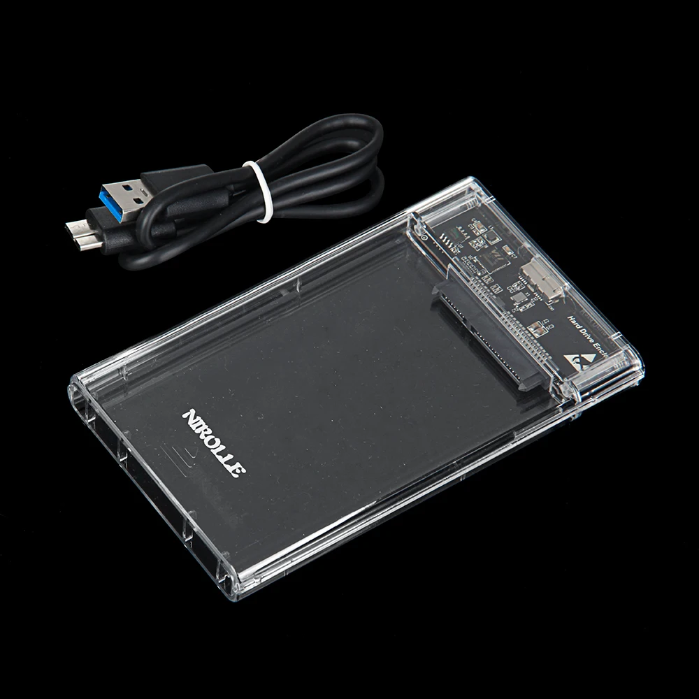Прозрачный USB3.0 type-C SSD чехол адаптер DVD HDD кассета SATA Optibay 9,5 мм 2,5 дюйма коробка корпус жесткого диска