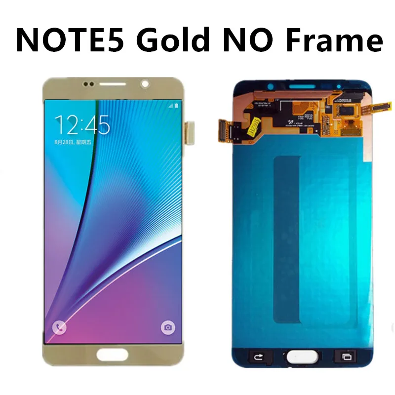 Супер AMOLED экран Замена с рамкой для samsung NOTE5 lcd N920 N920F N920A N920T N920C N920V сенсорная сборка