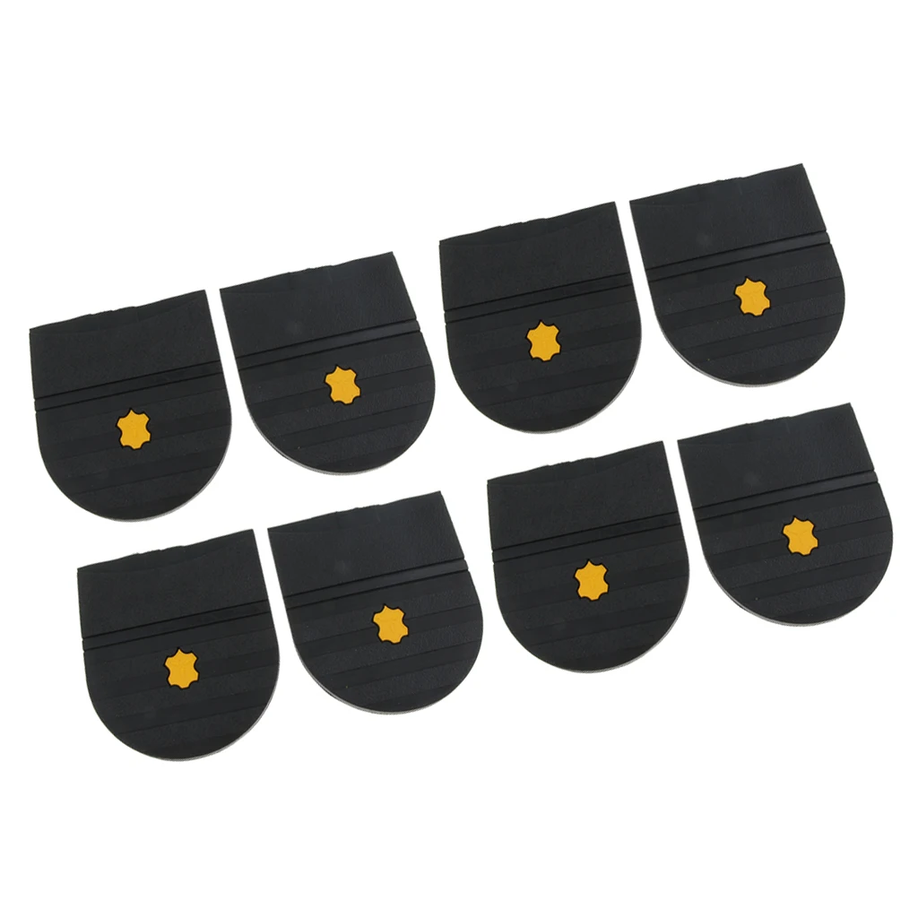 8x Black Rubber Glue On Soles Heels Pads Replacement Shoes Care Accessories