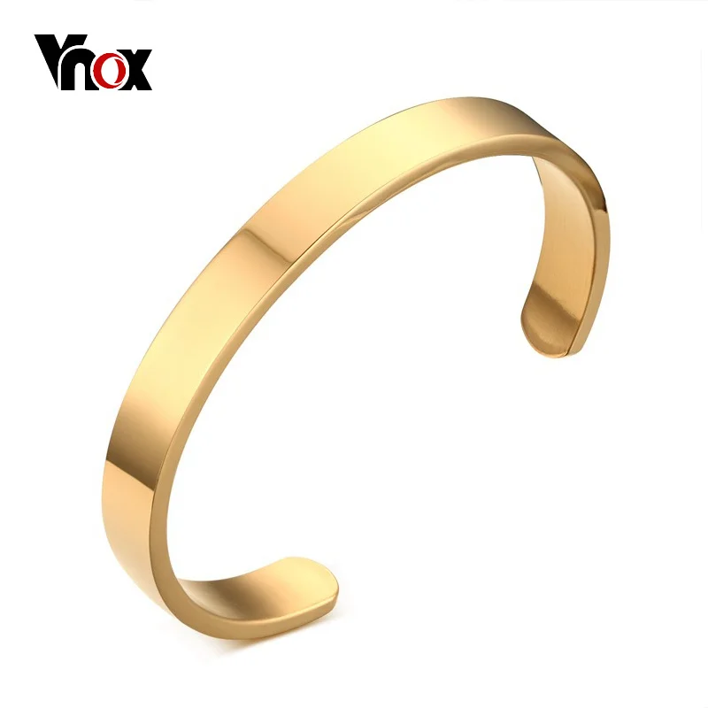 VNOX Pulsera Ajustable del Brazalete del Pun ¢ o del Acero Inoxidable de Las Mujeres de 6mm,diámetro de 60 milímetros 