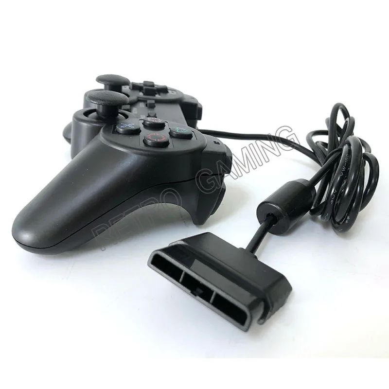 Dualshock2コントローラー用の黒のダブルバイブレーション,ps2